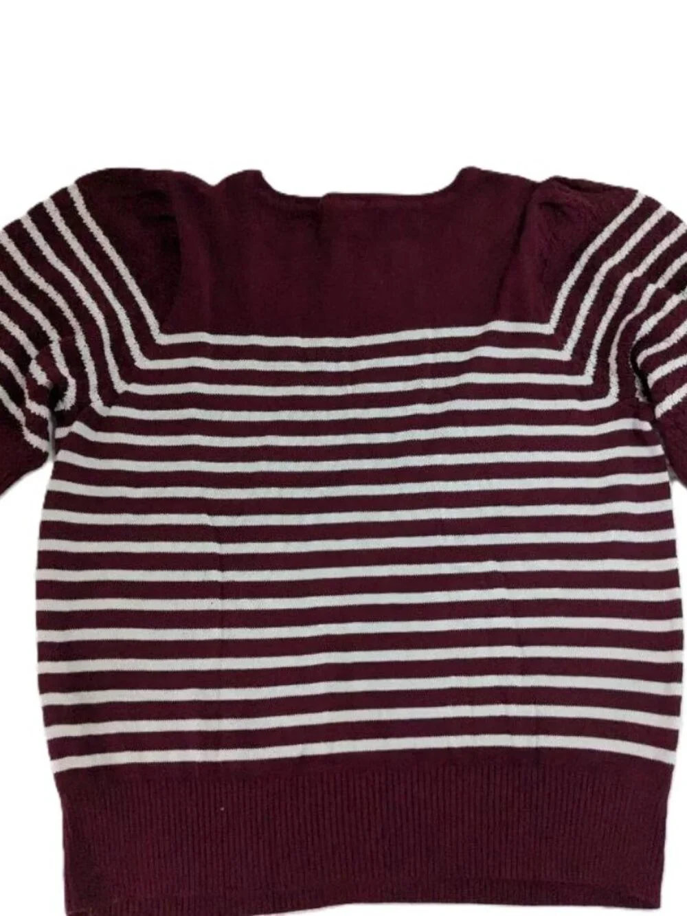 Liz Claiborne Y2K Retro Preppy Striped Puffed Short Sleeve Pullover  Sweater XL